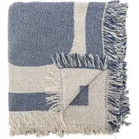 Bloomingville Ethan viltti puuvilla 160x130 cm Sininen