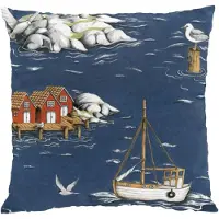 Arvidssons textil Fiskeskär tyynyliina 47x47 cm Sininen