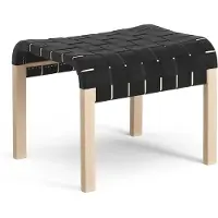 Swedese Primo Stool Beech/black - Jalkajakkarat Nahka Musta - 23210|R1025