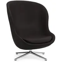 Normann Copenhagen Hyg nojatuoli Nahka ultra 41580 antrasiitti, alumiininen pyörivä jalka