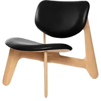 Tom Dixon , Slab-lepotuoli luonnonvärinen puu ja musta nahka