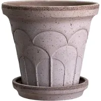 Bergs Potter Fleur ruukku aluslautasella 2 osaa Grey, Ø14 cm