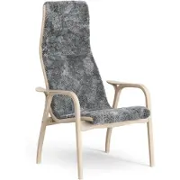 Swedese Lamino nojatuoli valkopigmentoitu tammi/lampaannahka Scandinavian Grey (harmaa)