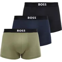 BOSS for man. 50544263 Set of 3 navy ribbed boxer shorts, green (XL), Brown, Homewear, Cotton