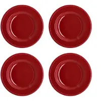 Scandi Living Dots lautanen 28 cm 4-pakkaus Punainen