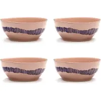 Serax Ottolenghi Feast kulho S Ø15 cm 4-pakkaus Pink stripes blue