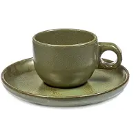 Serax Surface espressokuppi aluslautasella 10 cl Camogreen