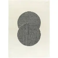 NJRD Circles-villamatto, luonnonvalkoinen 170x240 cm