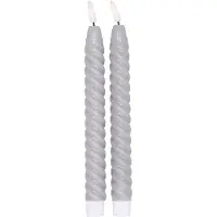 Scandi Essentials Twisted LED-kynttilä 25 cm 2-pakkaus Harmaa