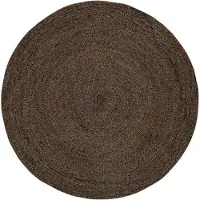 Dixie Ella matto Ø 125 cm Musta-luonnonvärinen