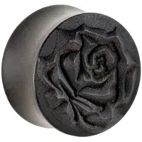 Wildcat Rose on Ebony Wood Plug - 12,0 mm