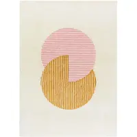 NJRD Circles-villamatto, vaaleanpunainen 200x300 cm