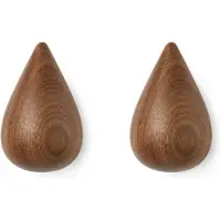 Normann Copenhagen Dropit nuppi, 2-pakkaus, saksanpähkinä Suuri