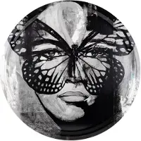 Carolina gynning Golden Butterfly-tarjotin Ø46 cm. Black-white