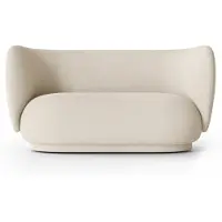 Ferm Living Rico sohva bouclé 2-istuttava Wool bouclé offwhite