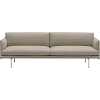 Muuto , Outline Sofa 3-Seater - Polished Aluminum Base - Ecriture 240 Polished