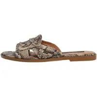 Pepe Jeans for woman. PLS900018 Dyana Snake beige sandals (37), Flat, 1 to 3 cm, None, Casual, Animal Print