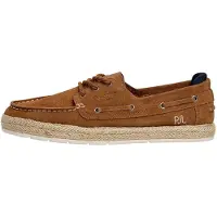 Pepe Jeans for man. PMS100006 Porto Deck Brown Leather Moccasins (42), Flat, Suede, Laces, Casual