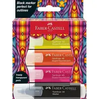 Faber-Castell Textmarker 46 Glassy SF, 4 kpl, Monivärinen, Pyöreä pää, Monivärinen, Suorakulmio, 1,5 mm (254693)