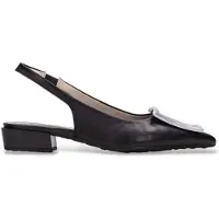 Hispanitas for woman. HV264849 Lila black shoes (41), Leather, Flat, 1 to 3 cm, None, Casual