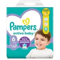 Pampers Active Baby koko 6 kertakäyttövaippa 13-18 kg 56 kpl