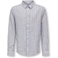 Only & Sons Osjcaiden Life Ls Reg Stripe Lin 660 Wvn - Navy - 158