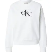 Calvin Klein Jeans Ls Monologo Fr Terry Rlxd Crew - White - M