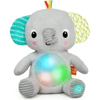 Bright Starts Hug-A-Bye Baby Musikalsk Elefant-Plysdyr Med Lys - Grey - ONE SIZE