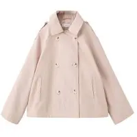 Mango Double-Breasted Trench Coat - Pink - 134