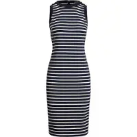 Ralph Lauren Yd Striped Ponte-Knt-Dresses - Navy - 34