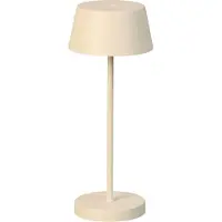 FISCHER&HONSEL GMBH LED-akkupöytälamppu Sienna Pro hiekanbeige, 24 cm, metalli IP54 Pro, himmennettävä, Kerma/meripihka, Metalli, Moderni