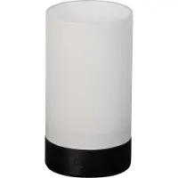 FISCHER&HONSEL GMBH LED-akkupöytälamppu Fenya, musta/opaalimatta Korkeus 14 cm IP54 himmennettävä, Valkoinen/opaali, Lasi, Moderni