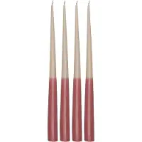 Scandi Essentials Affinity antiikkikynttilä kaksivärinen 4-pakkaus 32 cm Beige-red