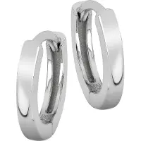 Lykken Casuals hopeiset sileät korvarenkaat keskikokoinen 12 mm