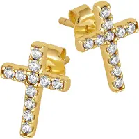 Lykken Crosses kullatut risti tappikorvakorut 10.8 mm