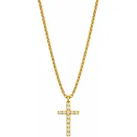 Lykken Crosses kullattu zirkonia ristikaulakoru 15.5 mm