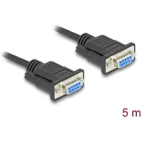 HQ Products 86826, Musta, 5 m, RS-232, RS-232, Naaras, Naaras