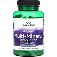 Swanson Health , Albion, Moni-Mineraali ilman Rautaa, 120 Pillereitä