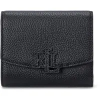 Ralph Lauren Pebbled Leather-Cmryn Sm Flp-Wlt-Sm - Black - ONE SIZE