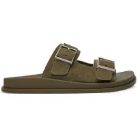 Calvin Klein City Sandal Buckle Suede - Khaki green - 40