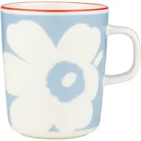 Marimekko Juhla Unikko muki 2,5 dl, valkoinen/vaaleansininen/oranssinpunainen