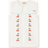 Tinycottons Mini Cherries Twill Mekko Off-white Off-White 6 Y Valkoinen 6 vuotta Tytöt