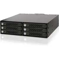 Icy Dock – 6x 2.5" to 1x 5.25" bay mobile rack SATA/SAS metal keylocks (MB996SK-6SB)