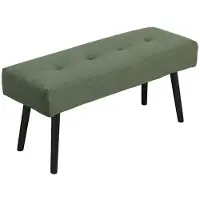 HOMCOM Penkki Verhoiltu penkki kordikankaalla, sängynpenkki metallijaloilla, kenkäpenkki 100 x 36 x 45 cm Vihreä