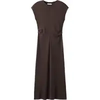 Mango Midi-Dress With Draped Detail - Brown - XS
