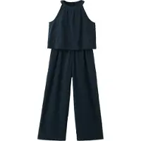 Mango Halter Long Jumpsuit - Navy - 152