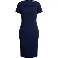 Ralph Lauren Faille Short-Sleeve Cocktail Dress - Black - 40