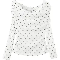 Mango Polka Dot Strapless Top - White - M