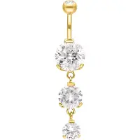 Wildcat Triple Jewelled Bananabell - banaanikoru - 10,0 mm, Kultainen metalli, Valkoinen