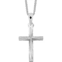 Lykken Crosses säteilevä hopeinen ristikaulakoru 45 cm